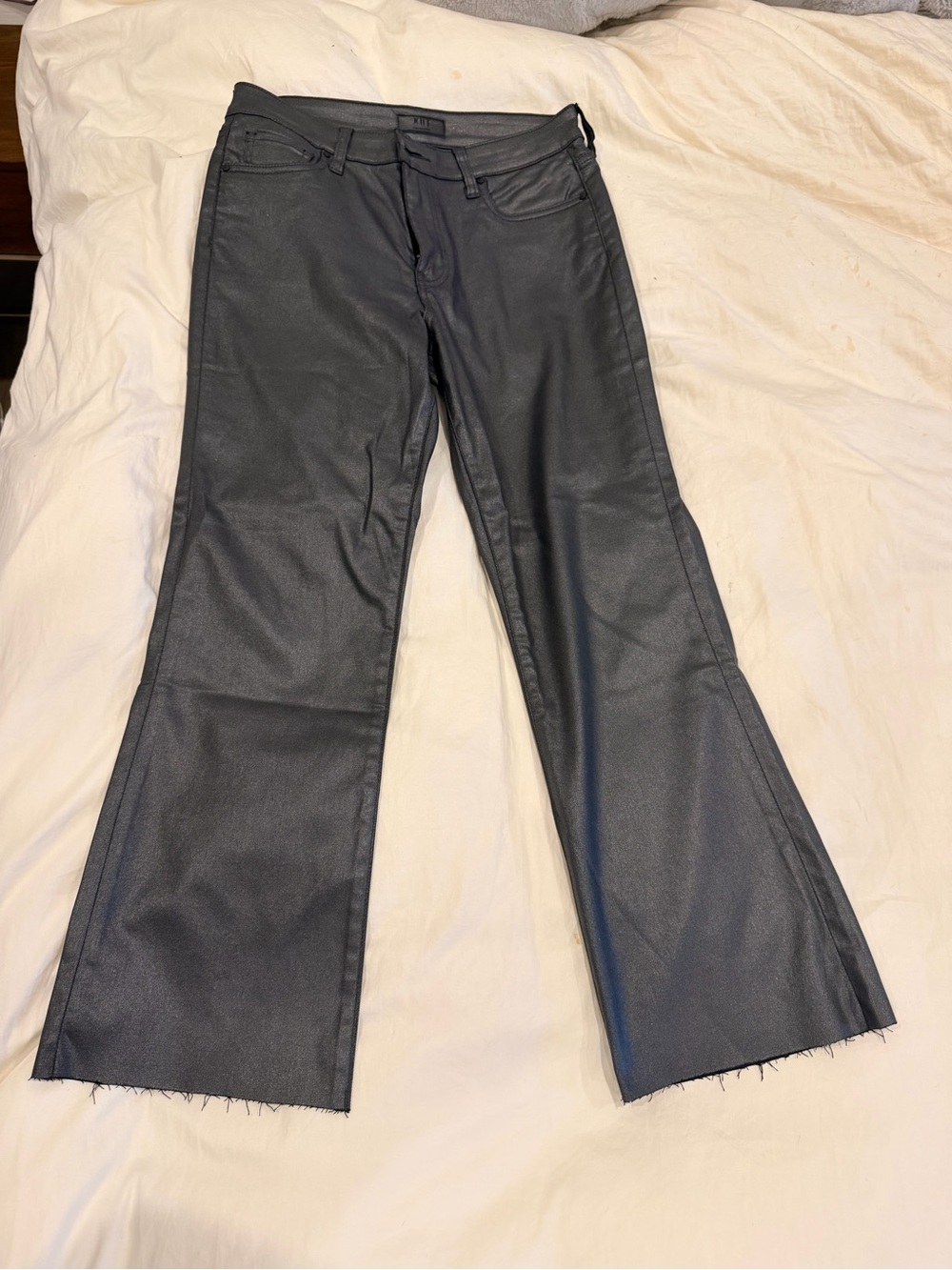 Kut from the Kloth Dark Gray Wide Leg Coated Pants